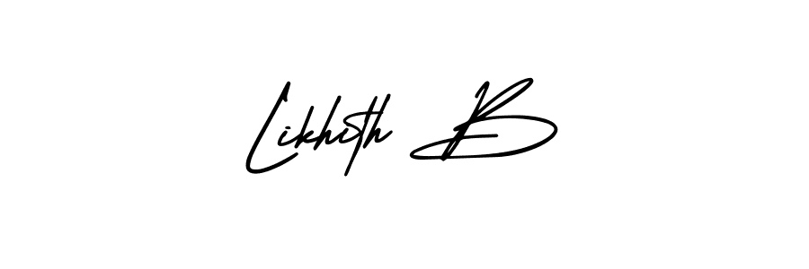 Make a beautiful signature design for name Likhith B. With this signature (AmerikaSignatureDemo-Regular) style, you can create a handwritten signature for free. Likhith B signature style 3 images and pictures png