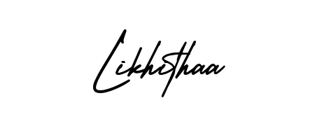 The AmerikaSignatureDemo-Regular font transforms the name Likhithaa into an executive sign with sharp precision and distinguished character. Likhithaa signature style 3 images and pictures png