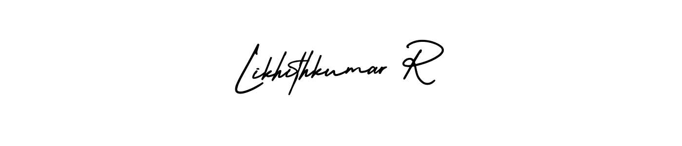 How to Draw Likhithkumar R signature style? AmerikaSignatureDemo-Regular is a latest design signature styles for name Likhithkumar R. Likhithkumar R signature style 3 images and pictures png