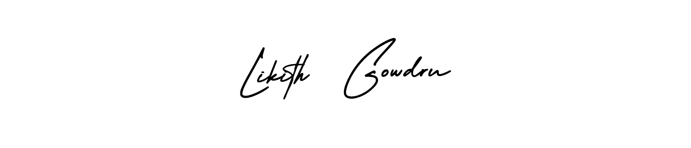 How to make Likith  Gowdru name signature. Use AmerikaSignatureDemo-Regular style for creating short signs online. This is the latest handwritten sign. Likith  Gowdru signature style 3 images and pictures png