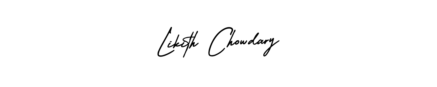 How to make Likith Chowdary name signature. Use AmerikaSignatureDemo-Regular style for creating short signs online. This is the latest handwritten sign. Likith Chowdary signature style 3 images and pictures png