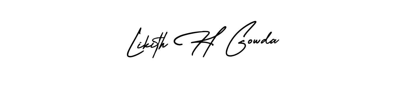 This is the best signature style for the Likith H Gowda name. Also you like these signature font (AmerikaSignatureDemo-Regular). Mix name signature. Likith H Gowda signature style 3 images and pictures png