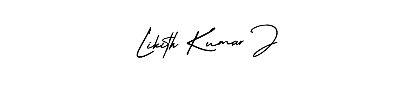 Make a short Likith Kumar J signature style. Manage your documents anywhere anytime using AmerikaSignatureDemo-Regular. Create and add eSignatures, submit forms, share and send files easily. Likith Kumar J signature style 3 images and pictures png