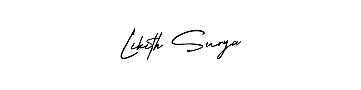 Also we have Likith Surya name is the best signature style. Create professional handwritten signature collection using AmerikaSignatureDemo-Regular autograph style. Likith Surya signature style 3 images and pictures png