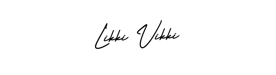 The best way (AmerikaSignatureDemo-Regular) to make a short signature is to pick only two or three words in your name. The name Likki Vikki include a total of six letters. For converting this name. Likki Vikki signature style 3 images and pictures png
