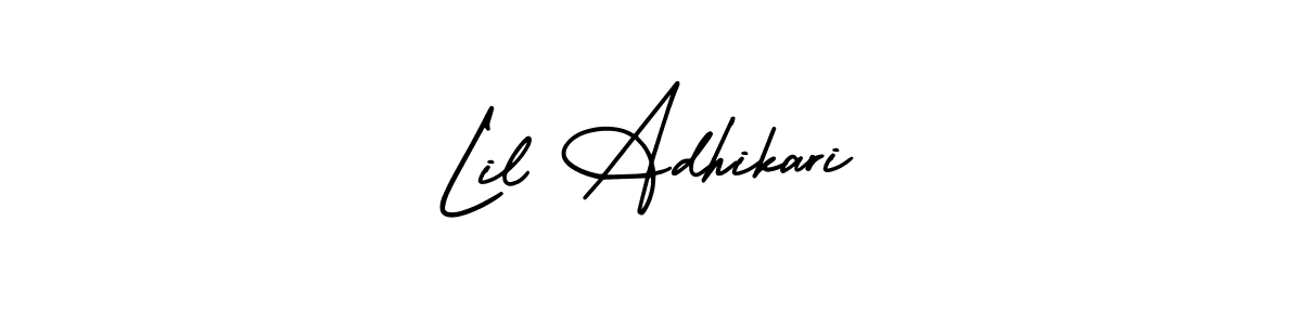 Check out images of Autograph of Lil Adhikari name. Actor Lil Adhikari Signature Style. AmerikaSignatureDemo-Regular is a professional sign style online. Lil Adhikari signature style 3 images and pictures png