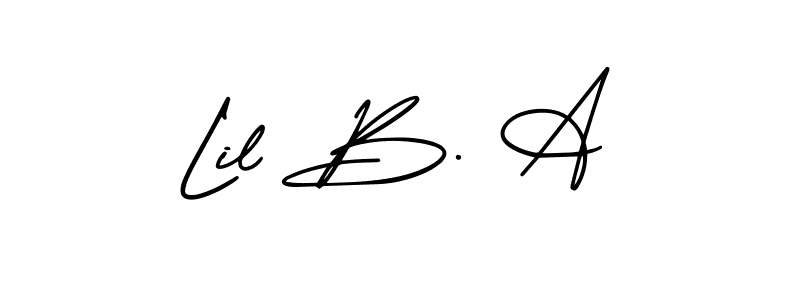 Design your own signature with our free online signature maker. With this signature software, you can create a handwritten (AmerikaSignatureDemo-Regular) signature for name Lil B. A. Lil B. A signature style 3 images and pictures png