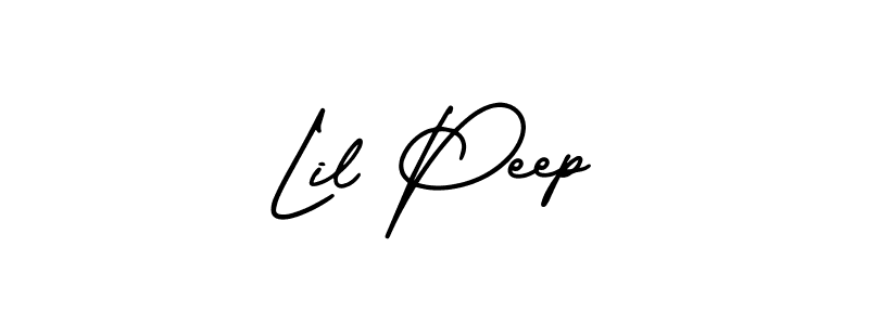 Lil Peep stylish signature style. Best Handwritten Sign (AmerikaSignatureDemo-Regular) for my name. Handwritten Signature Collection Ideas for my name Lil Peep. Lil Peep signature style 3 images and pictures png