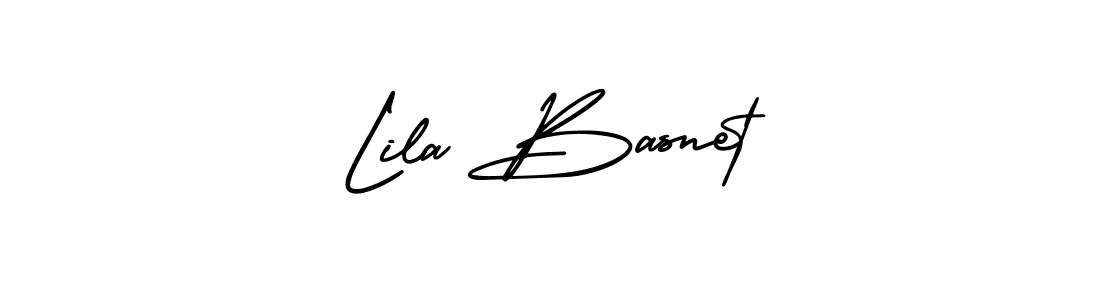 Lila Basnet stylish signature style. Best Handwritten Sign (AmerikaSignatureDemo-Regular) for my name. Handwritten Signature Collection Ideas for my name Lila Basnet. Lila Basnet signature style 3 images and pictures png