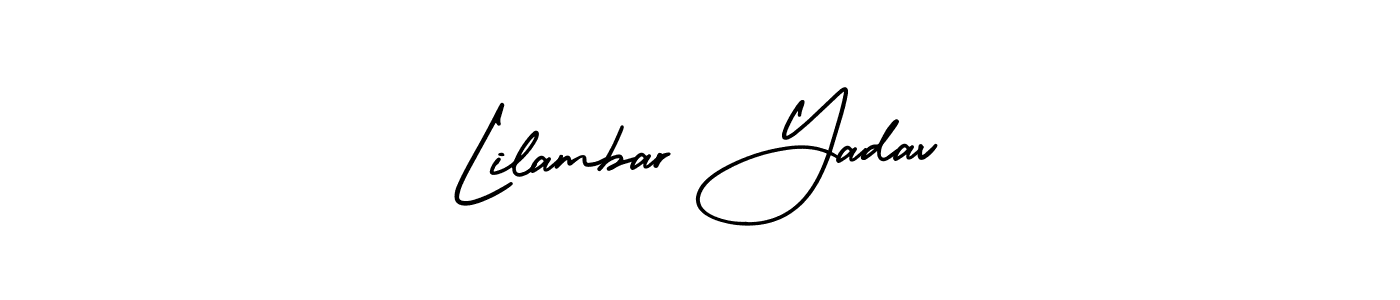 How to Draw Lilambar Yadav signature style? AmerikaSignatureDemo-Regular is a latest design signature styles for name Lilambar Yadav. Lilambar Yadav signature style 3 images and pictures png