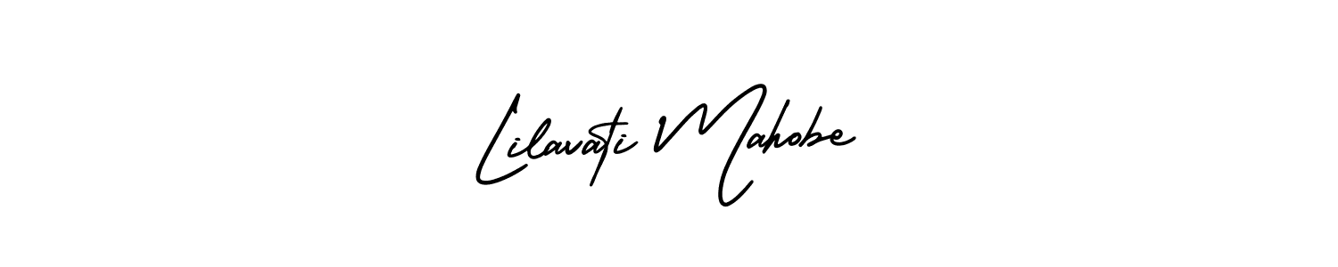 How to Draw Lilavati Mahobe signature style? AmerikaSignatureDemo-Regular is a latest design signature styles for name Lilavati Mahobe. Lilavati Mahobe signature style 3 images and pictures png