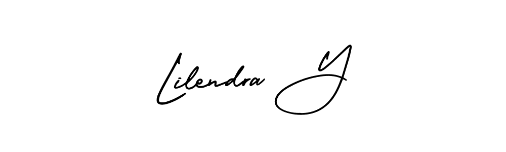 How to make Lilendra Y name signature. Use AmerikaSignatureDemo-Regular style for creating short signs online. This is the latest handwritten sign. Lilendra Y signature style 3 images and pictures png