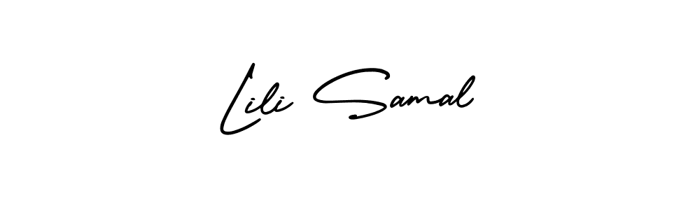Make a short Lili Samal signature style. Manage your documents anywhere anytime using AmerikaSignatureDemo-Regular. Create and add eSignatures, submit forms, share and send files easily. Lili Samal signature style 3 images and pictures png