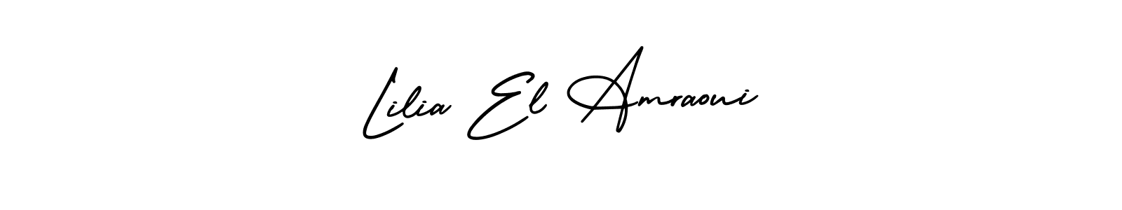 How to Draw Lilia El Amraoui signature style? AmerikaSignatureDemo-Regular is a latest design signature styles for name Lilia El Amraoui. Lilia El Amraoui signature style 3 images and pictures png