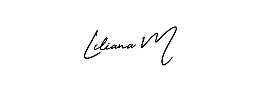 Also You can easily find your signature by using the search form. We will create Liliana M name handwritten signature images for you free of cost using AmerikaSignatureDemo-Regular sign style. Liliana M signature style 3 images and pictures png