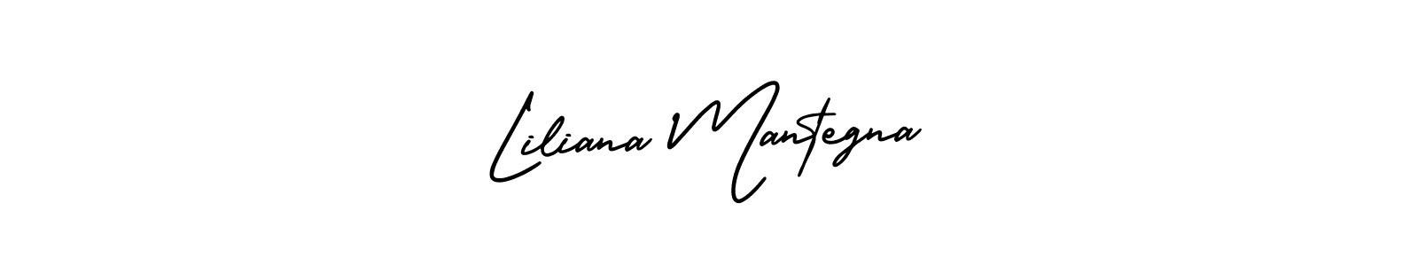 The best way (AmerikaSignatureDemo-Regular) to make a short signature is to pick only two or three words in your name. The name Liliana Mantegna include a total of six letters. For converting this name. Liliana Mantegna signature style 3 images and pictures png