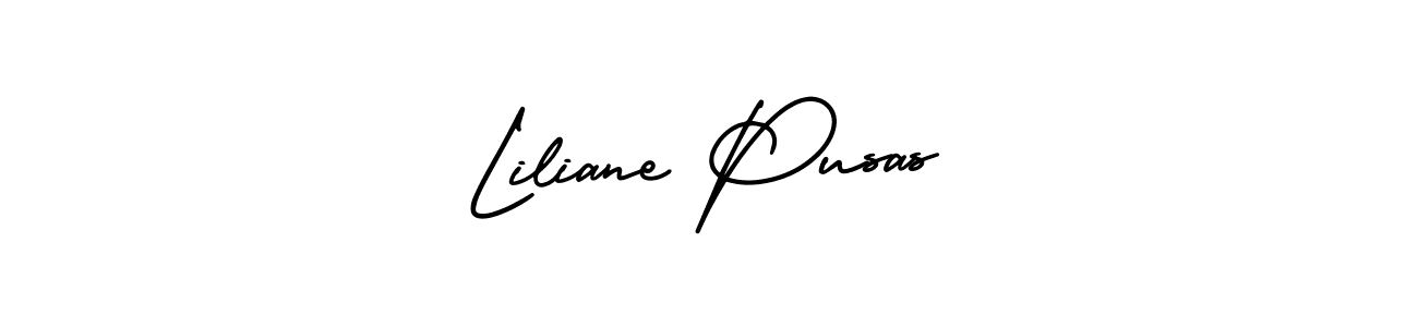 You should practise on your own different ways (AmerikaSignatureDemo-Regular) to write your name (Liliane Pusas) in signature. don't let someone else do it for you. Liliane Pusas signature style 3 images and pictures png