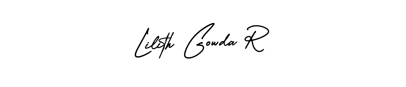 Lilith Gowda R stylish signature style. Best Handwritten Sign (AmerikaSignatureDemo-Regular) for my name. Handwritten Signature Collection Ideas for my name Lilith Gowda R. Lilith Gowda R signature style 3 images and pictures png