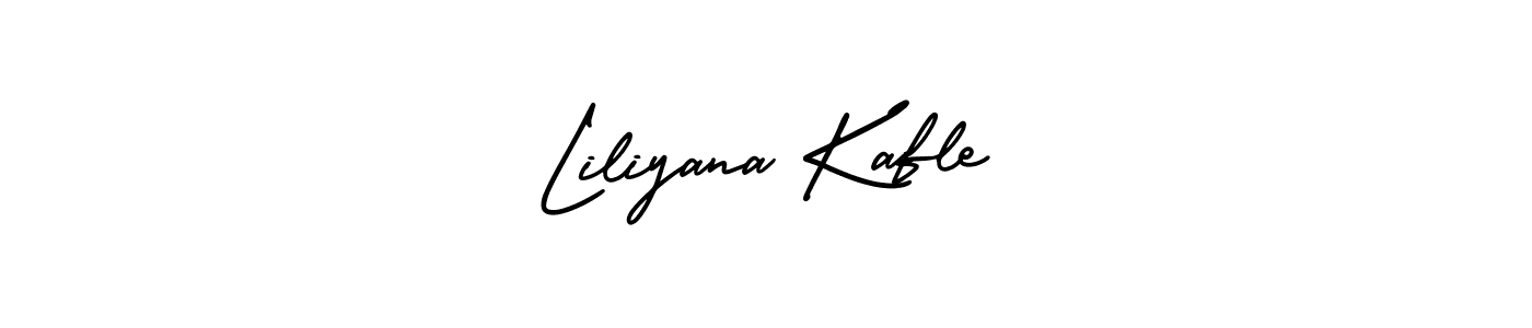 The best way (AmerikaSignatureDemo-Regular) to make a short signature is to pick only two or three words in your name. The name Liliyana Kafle include a total of six letters. For converting this name. Liliyana Kafle signature style 3 images and pictures png