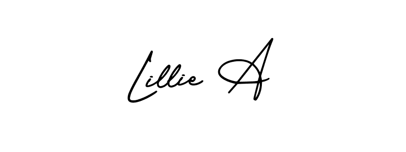 It looks lik you need a new signature style for name Lillie A. Design unique handwritten (AmerikaSignatureDemo-Regular) signature with our free signature maker in just a few clicks. Lillie A signature style 3 images and pictures png