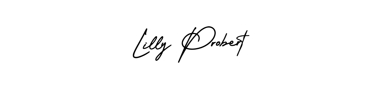 You should practise on your own different ways (AmerikaSignatureDemo-Regular) to write your name (Lilly Probert) in signature. don't let someone else do it for you. Lilly Probert signature style 3 images and pictures png