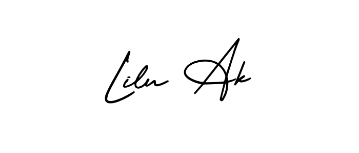 Create a beautiful signature design for name Lilu Ak. With this signature (AmerikaSignatureDemo-Regular) fonts, you can make a handwritten signature for free. Lilu Ak signature style 3 images and pictures png