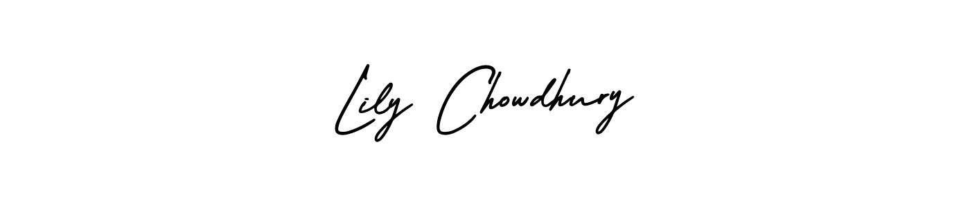 The best way (AmerikaSignatureDemo-Regular) to make a short signature is to pick only two or three words in your name. The name Lily Chowdhury include a total of six letters. For converting this name. Lily Chowdhury signature style 3 images and pictures png