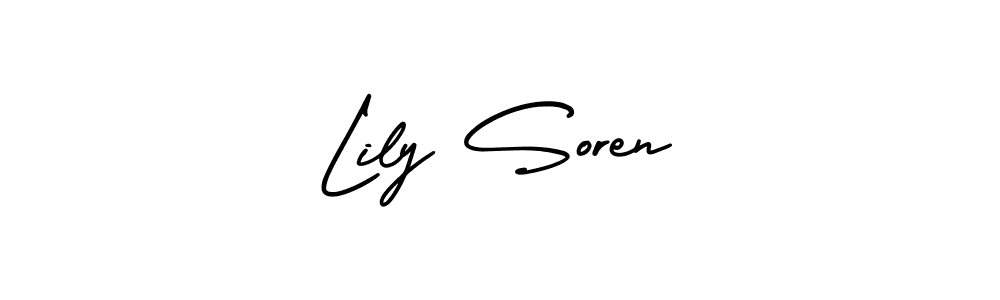 This is the best signature style for the Lily Soren name. Also you like these signature font (AmerikaSignatureDemo-Regular). Mix name signature. Lily Soren signature style 3 images and pictures png