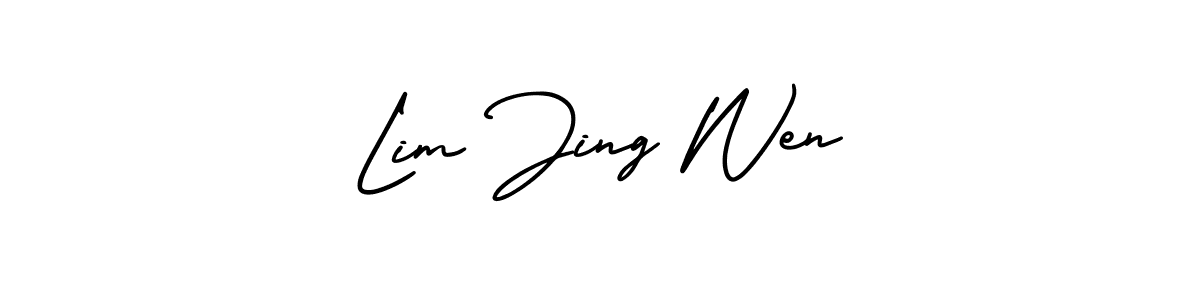 This is the best signature style for the Lim Jing Wen name. Also you like these signature font (AmerikaSignatureDemo-Regular). Mix name signature. Lim Jing Wen signature style 3 images and pictures png