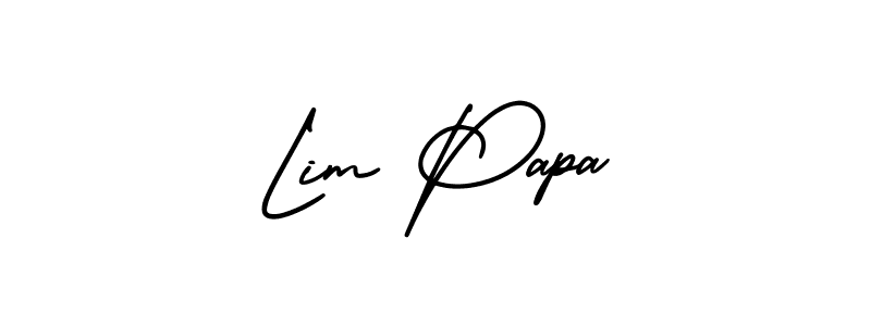It looks lik you need a new signature style for name Lim Papa. Design unique handwritten (AmerikaSignatureDemo-Regular) signature with our free signature maker in just a few clicks. Lim Papa signature style 3 images and pictures png