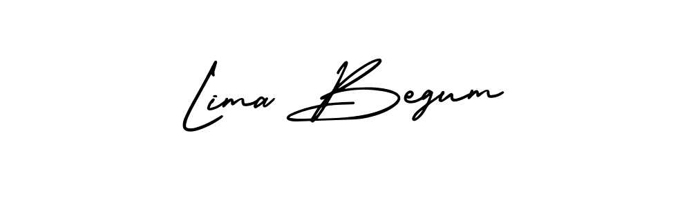 Lima Begum stylish signature style. Best Handwritten Sign (AmerikaSignatureDemo-Regular) for my name. Handwritten Signature Collection Ideas for my name Lima Begum. Lima Begum signature style 3 images and pictures png