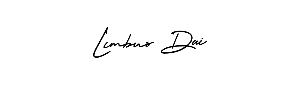 You should practise on your own different ways (AmerikaSignatureDemo-Regular) to write your name (Limbus Dai) in signature. don't let someone else do it for you. Limbus Dai signature style 3 images and pictures png