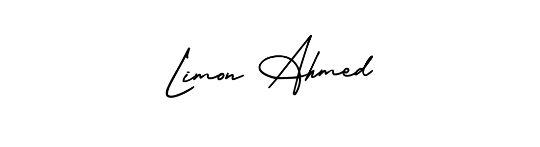 Use a signature maker to create a handwritten signature online. With this signature software, you can design (AmerikaSignatureDemo-Regular) your own signature for name Limon Ahmed. Limon Ahmed signature style 3 images and pictures png