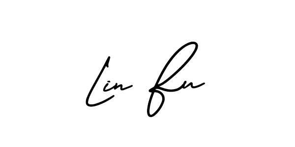 You should practise on your own different ways (AmerikaSignatureDemo-Regular) to write your name (Lin Fu) in signature. don't let someone else do it for you. Lin Fu signature style 3 images and pictures png