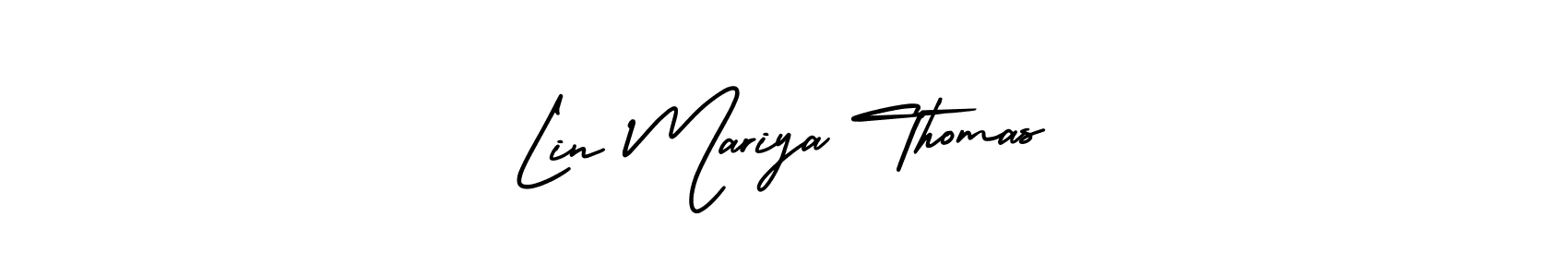 Also You can easily find your signature by using the search form. We will create Lin Mariya Thomas name handwritten signature images for you free of cost using AmerikaSignatureDemo-Regular sign style. Lin Mariya Thomas signature style 3 images and pictures png