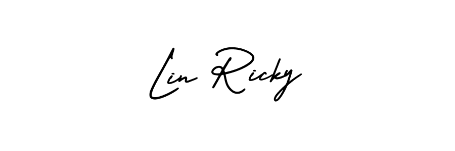 Similarly AmerikaSignatureDemo-Regular is the best handwritten signature design. Signature creator online .You can use it as an online autograph creator for name Lin Ricky. Lin Ricky signature style 3 images and pictures png