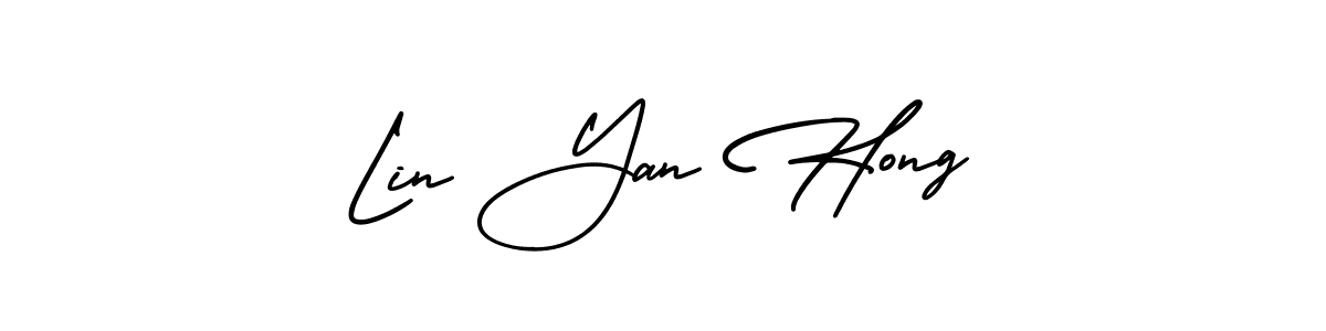 Also You can easily find your signature by using the search form. We will create Lin Yan Hong name handwritten signature images for you free of cost using AmerikaSignatureDemo-Regular sign style. Lin Yan Hong signature style 3 images and pictures png