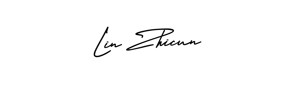 You should practise on your own different ways (AmerikaSignatureDemo-Regular) to write your name (Lin Zhicun) in signature. don't let someone else do it for you. Lin Zhicun signature style 3 images and pictures png