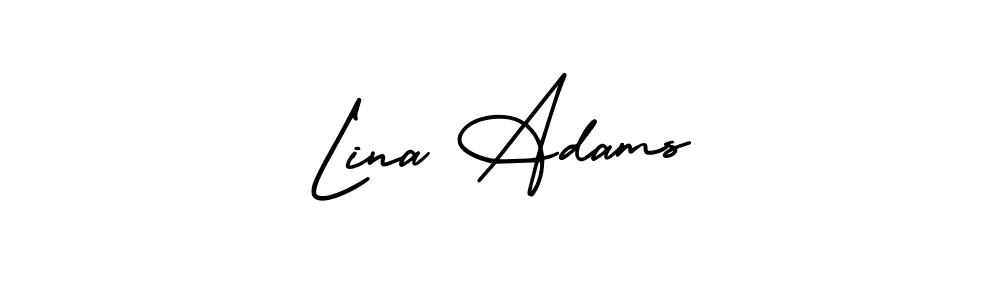 Create a beautiful signature design for name Lina Adams. With this signature (AmerikaSignatureDemo-Regular) fonts, you can make a handwritten signature for free. Lina Adams signature style 3 images and pictures png