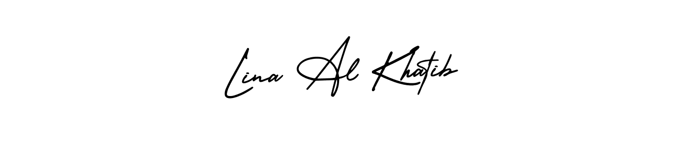 How to make Lina Al Khatib signature? AmerikaSignatureDemo-Regular is a professional autograph style. Create handwritten signature for Lina Al Khatib name. Lina Al Khatib signature style 3 images and pictures png