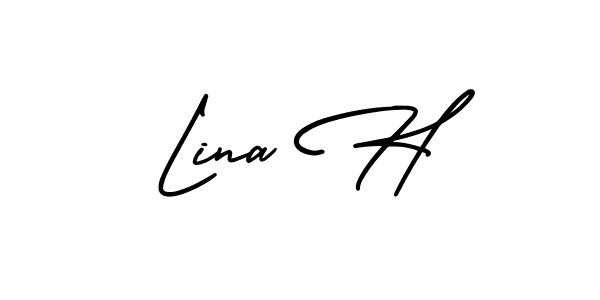Similarly AmerikaSignatureDemo-Regular is the best handwritten signature design. Signature creator online .You can use it as an online autograph creator for name Lina H. Lina H signature style 3 images and pictures png