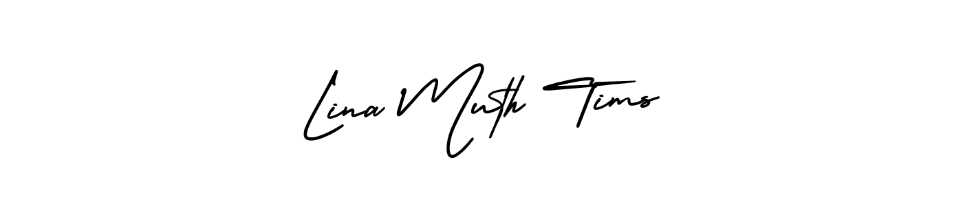 How to make Lina Muth Tims signature? AmerikaSignatureDemo-Regular is a professional autograph style. Create handwritten signature for Lina Muth Tims name. Lina Muth Tims signature style 3 images and pictures png