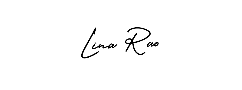 Design your own signature with our free online signature maker. With this signature software, you can create a handwritten (AmerikaSignatureDemo-Regular) signature for name Lina Rao. Lina Rao signature style 3 images and pictures png