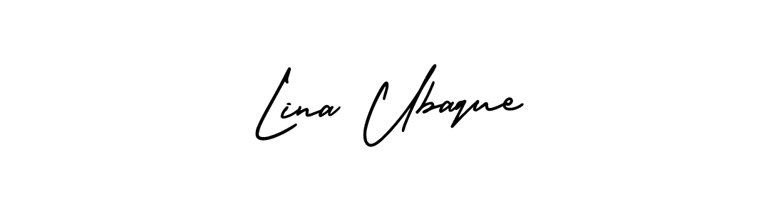 Also You can easily find your signature by using the search form. We will create Lina Ubaque name handwritten signature images for you free of cost using AmerikaSignatureDemo-Regular sign style. Lina Ubaque signature style 3 images and pictures png