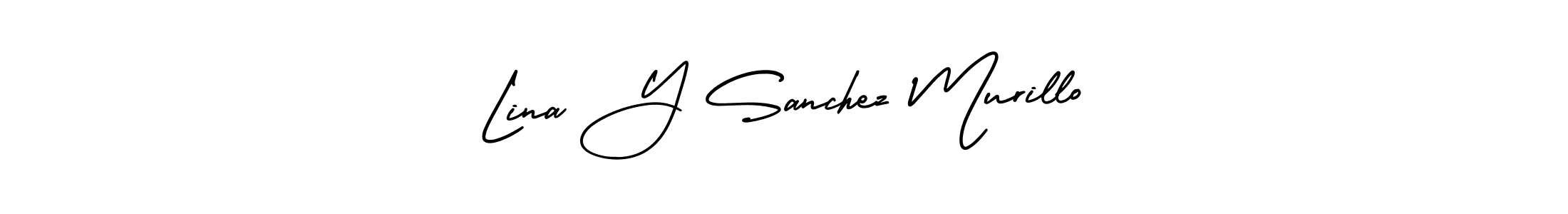 How to make Lina Y Sanchez Murillo signature? AmerikaSignatureDemo-Regular is a professional autograph style. Create handwritten signature for Lina Y Sanchez Murillo name. Lina Y Sanchez Murillo signature style 3 images and pictures png