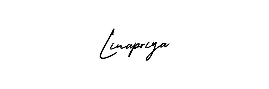 This is the best signature style for the Linapriya name. Also you like these signature font (AmerikaSignatureDemo-Regular). Mix name signature. Linapriya signature style 3 images and pictures png