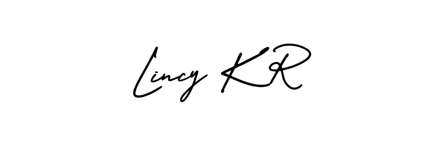 Also You can easily find your signature by using the search form. We will create Lincy K R name handwritten signature images for you free of cost using AmerikaSignatureDemo-Regular sign style. Lincy K R signature style 3 images and pictures png