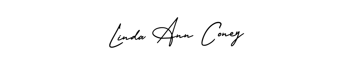 It looks lik you need a new signature style for name Linda Ann Coney. Design unique handwritten (AmerikaSignatureDemo-Regular) signature with our free signature maker in just a few clicks. Linda Ann Coney signature style 3 images and pictures png