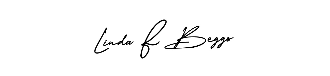 How to make Linda F Beggs name signature. Use AmerikaSignatureDemo-Regular style for creating short signs online. This is the latest handwritten sign. Linda F Beggs signature style 3 images and pictures png