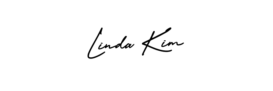 Make a beautiful signature design for name Linda Kim. With this signature (AmerikaSignatureDemo-Regular) style, you can create a handwritten signature for free. Linda Kim signature style 3 images and pictures png